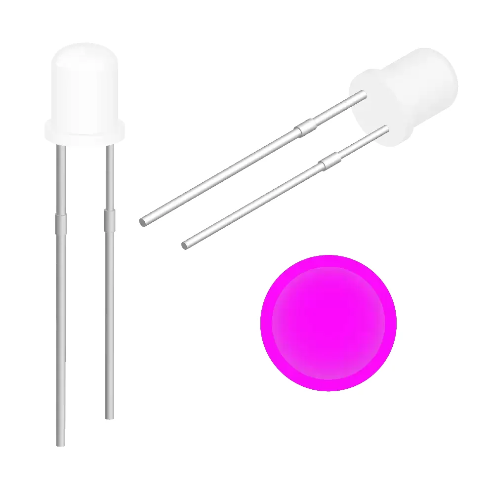 Led Ultrabrillante Violeta De 3mm